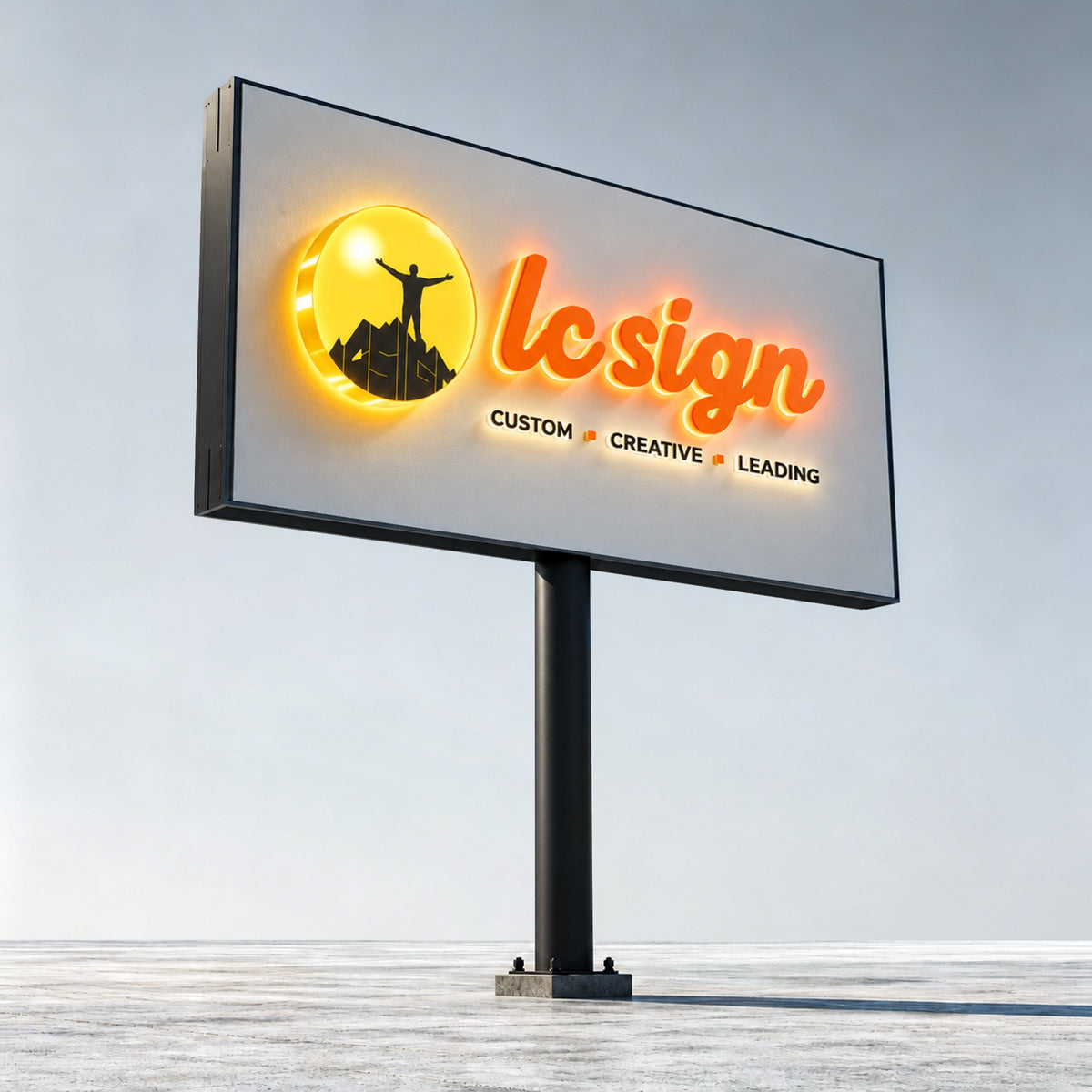 LC-PYS01 · Single-Pole Illuminated Pylon Signs