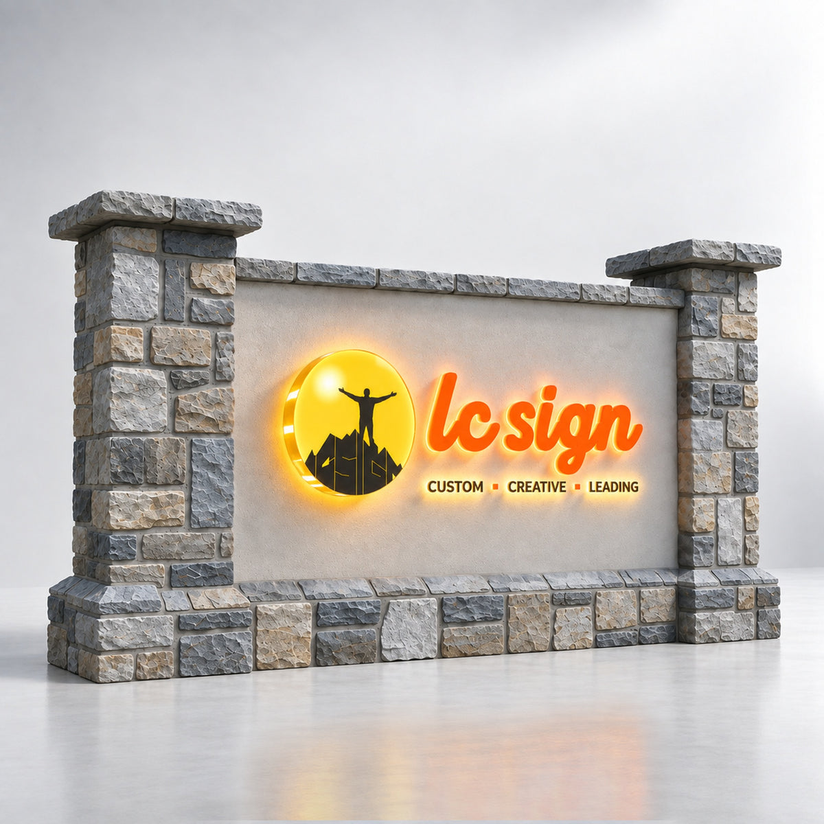 LC-MNS02 · Stone-Clad Monument Signs