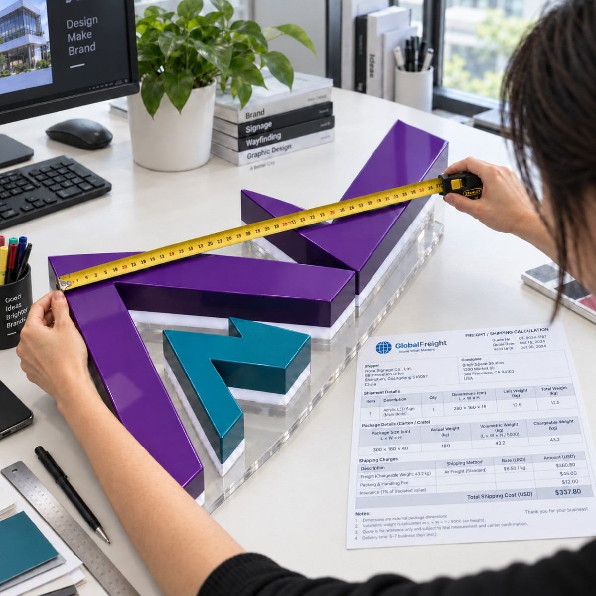 Custom sign dimensions and scale — large format signage by LC Sign